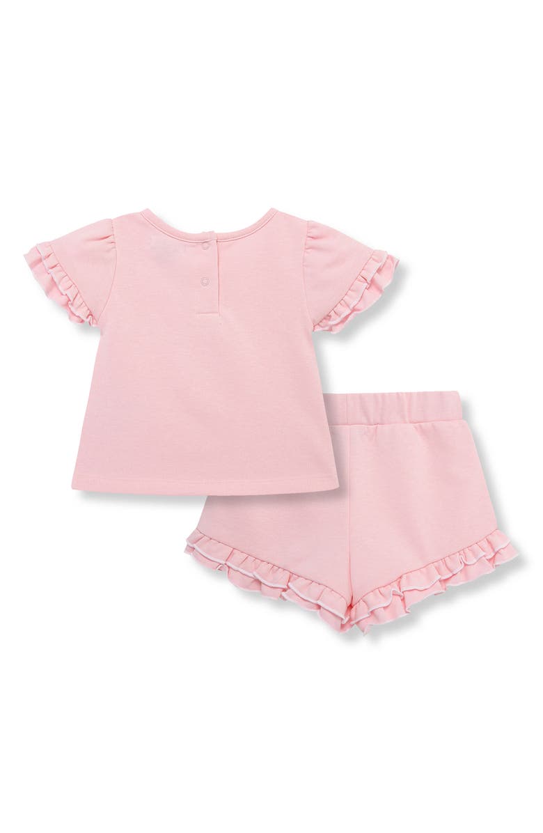 Habitual Kids Ruffle French Terry Top & Shorts Set, Alternate, color, Pink