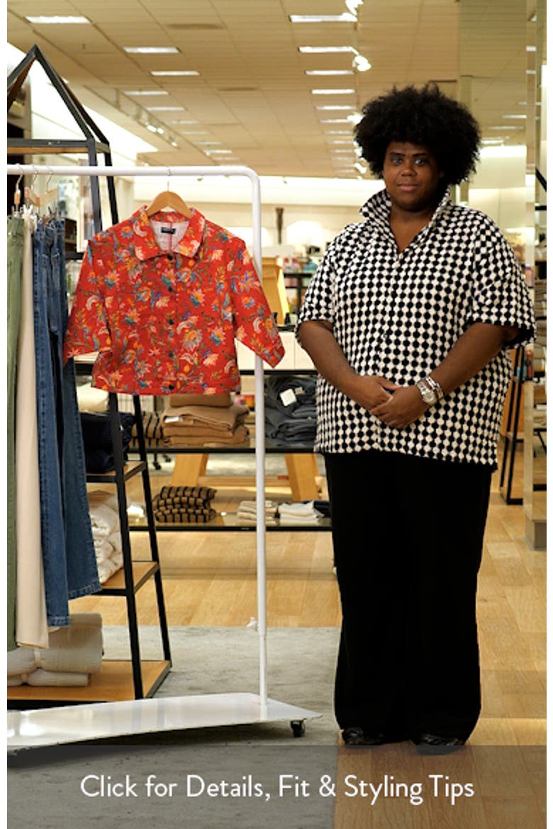 Floral Print Short Sleeve Denim Jacket video