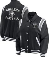 WEAR by Erin Andrews Women's WEAR by Erin Andrews Black Las Vegas Raiders Varsity Lightweight Full-Snap Jacket