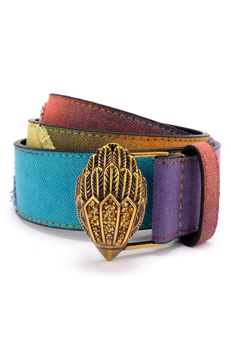 Kurt Geiger London Denim Rainbow Belt, Main, color,