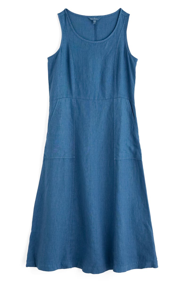 Seasalt Cornwall Grass Wave Sleeveless Linen Midi Dress, Alternate, color, Sailor