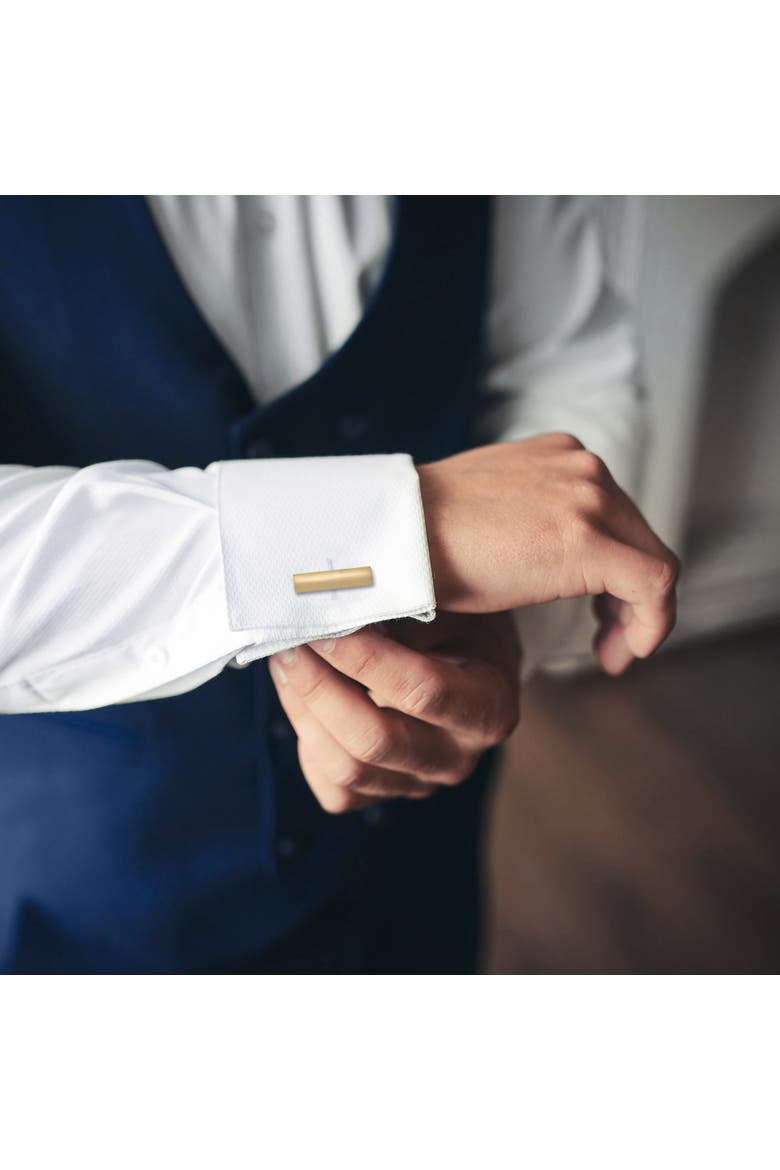 Gold Tone Bar Cufflinks, Alternate, color, Gold