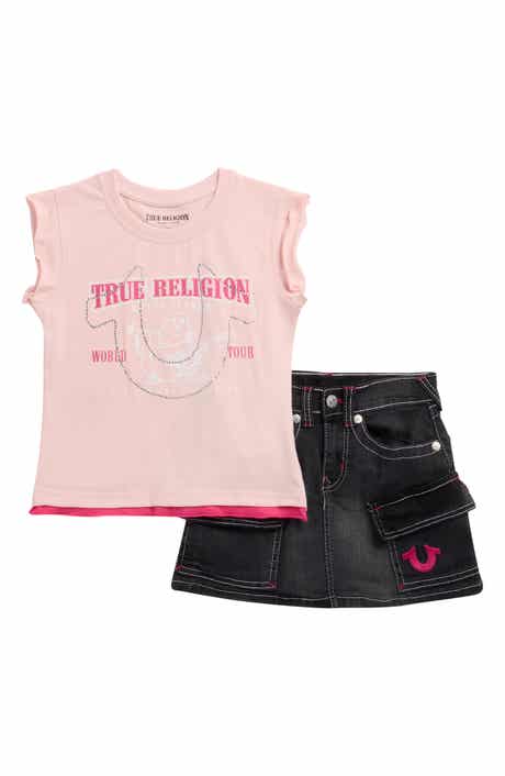 True Religion Kids' Tank Top & Cargo Denim Skirt Set