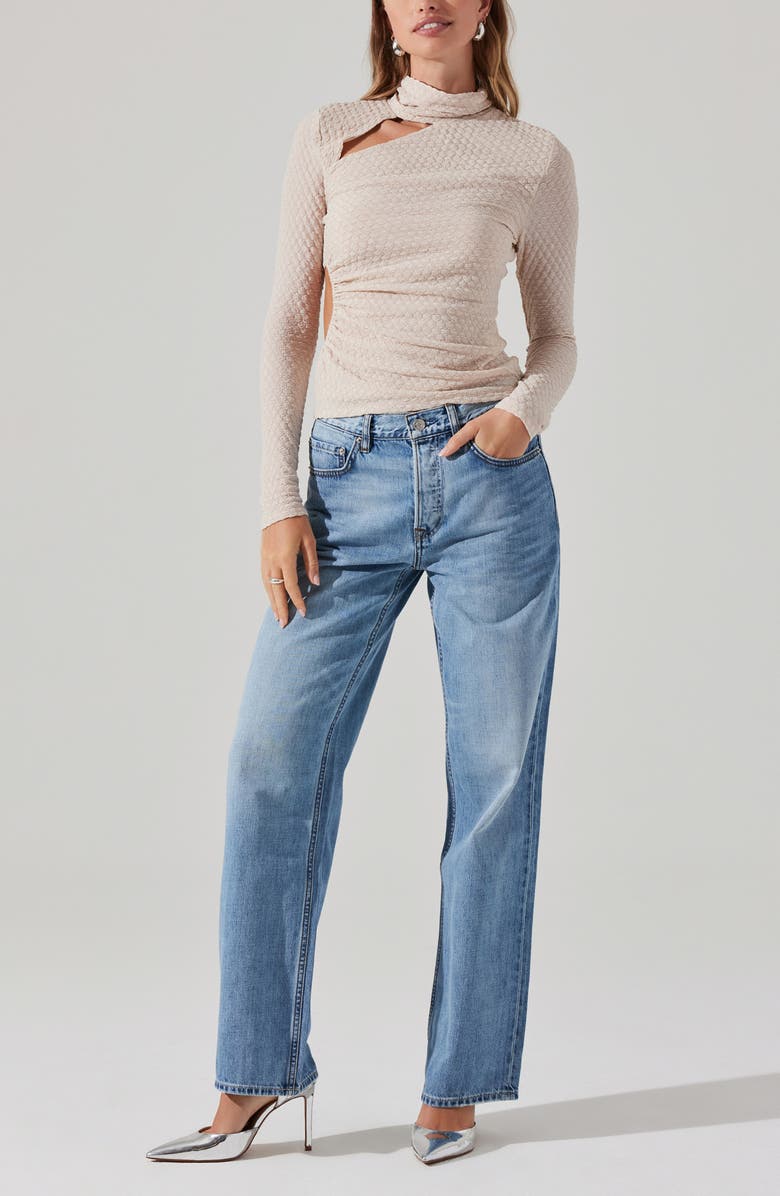 ASTR the Label Texture Cutout Knit Top, Alternate, color,