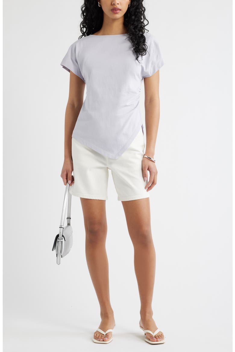 Asymmetric Cotton T-Shirt, Alternate, color, PURPLE EVENING