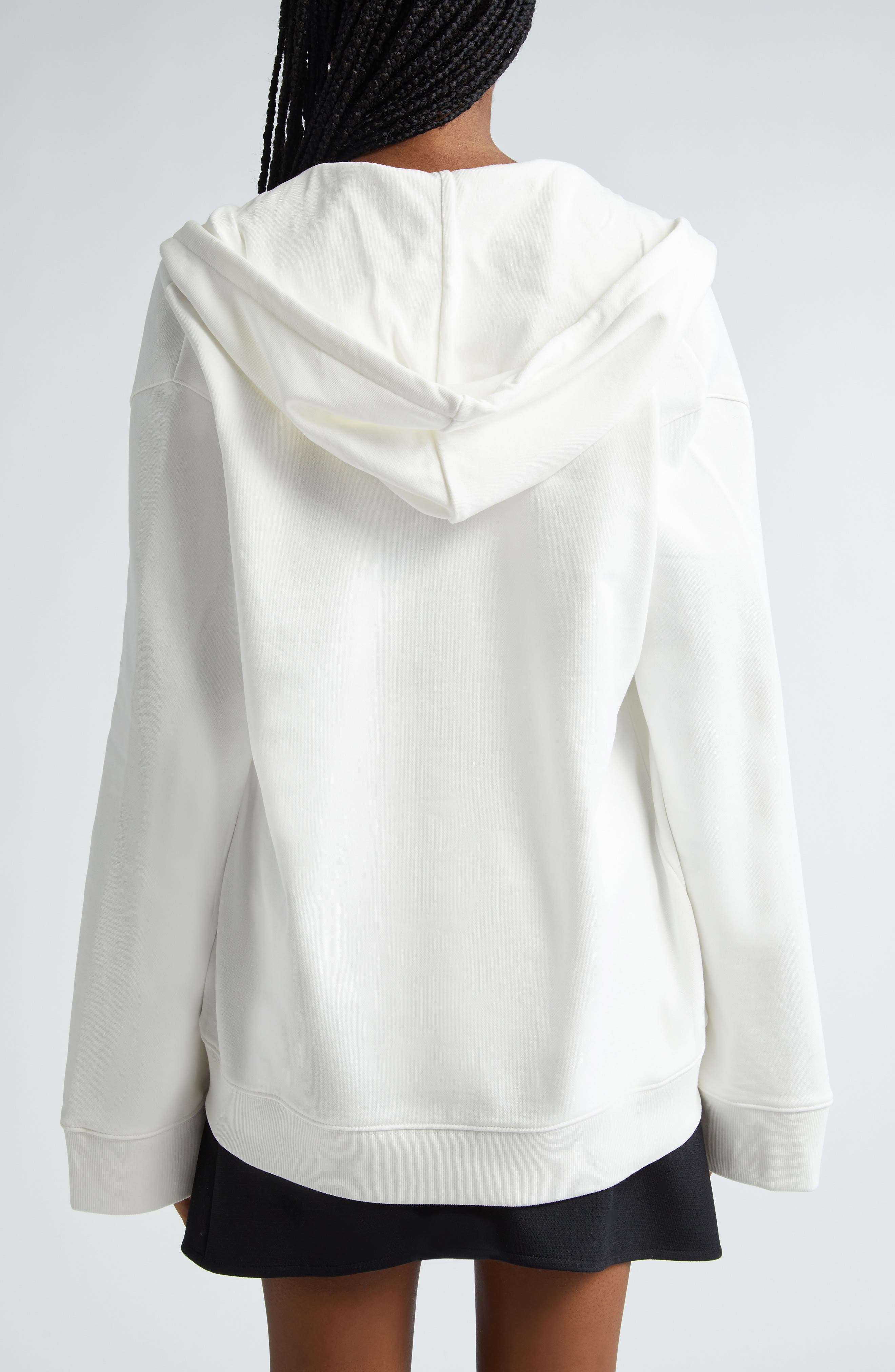 Courrèges Hyperbole Plunge Neck Cotton Fleece Hoodie (Women ...