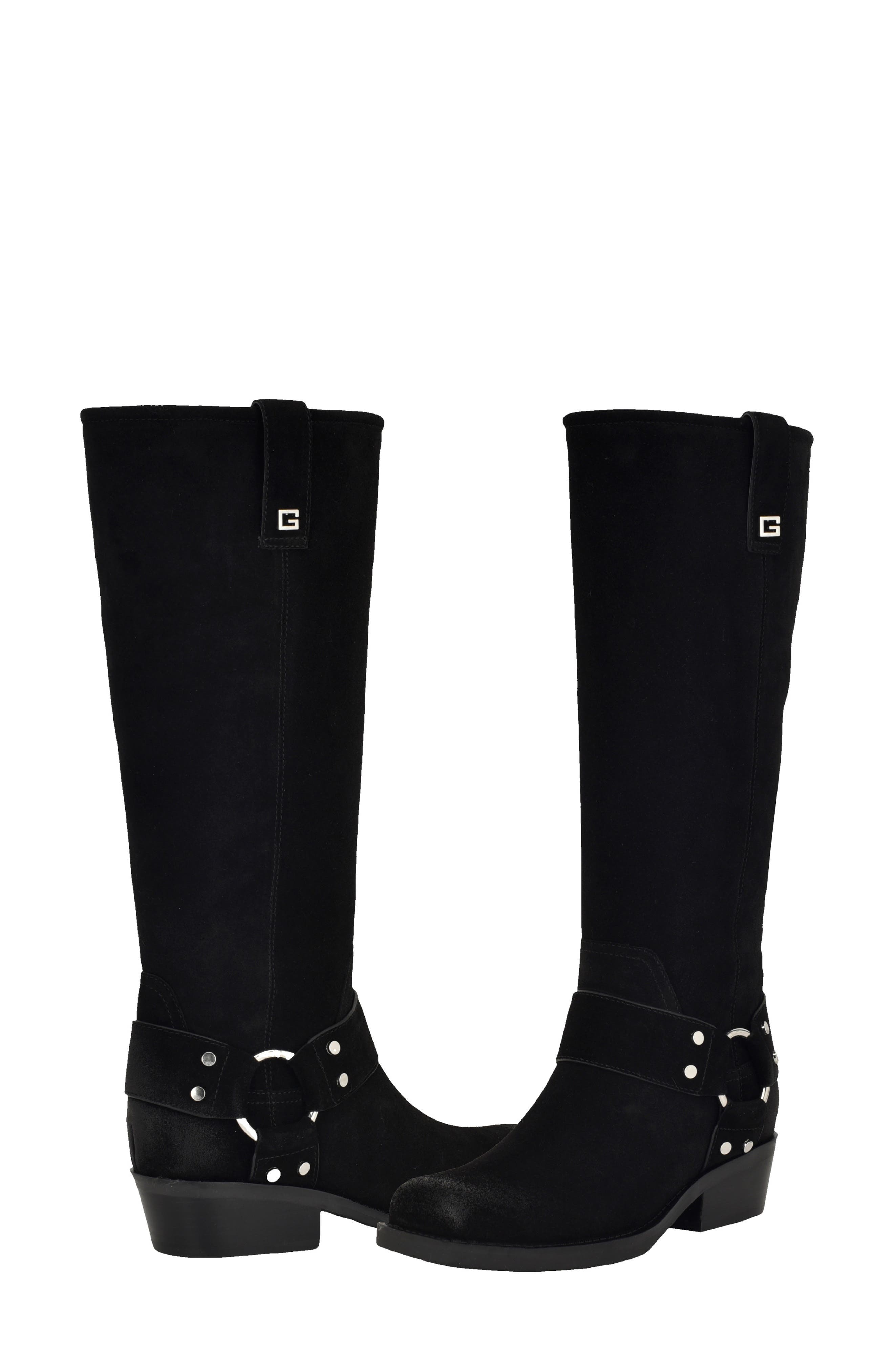 GUESS Harness Knee High Boot, Alternate, color, Black