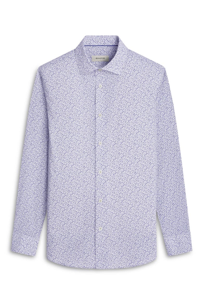 Axel Shaped Fit Abstract Print Stretch Button-Up Shirt, Alternate, color, LILAC