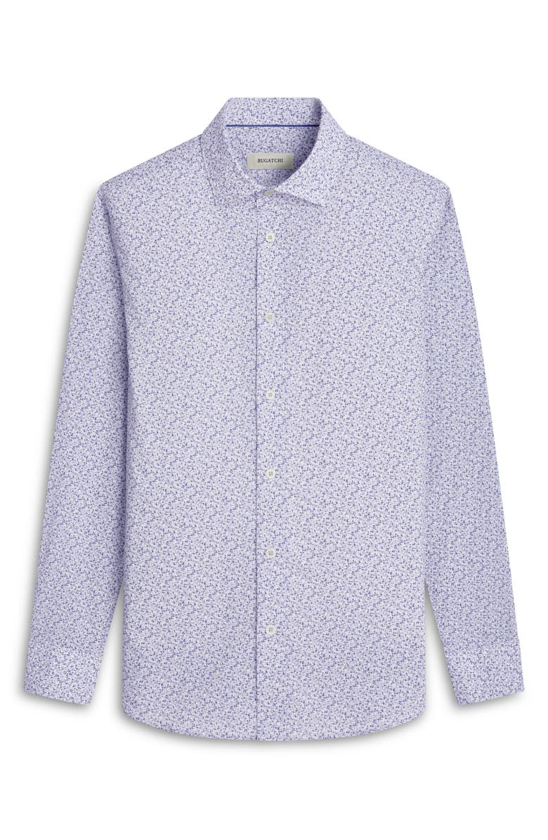 Bugatchi Axel Shaped Fit Abstract Print Stretch Button-Up Shirt, Alternate, color, Lilac