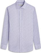 Bugatchi Axel Shaped Fit Abstract Print Stretch Button-Up Shirt
