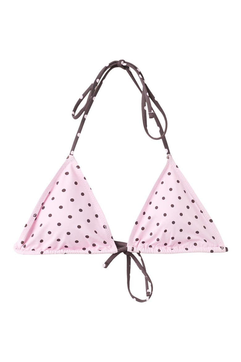 Polka Dot Triangle Bikini Top, Main, color, LIGHT PINK