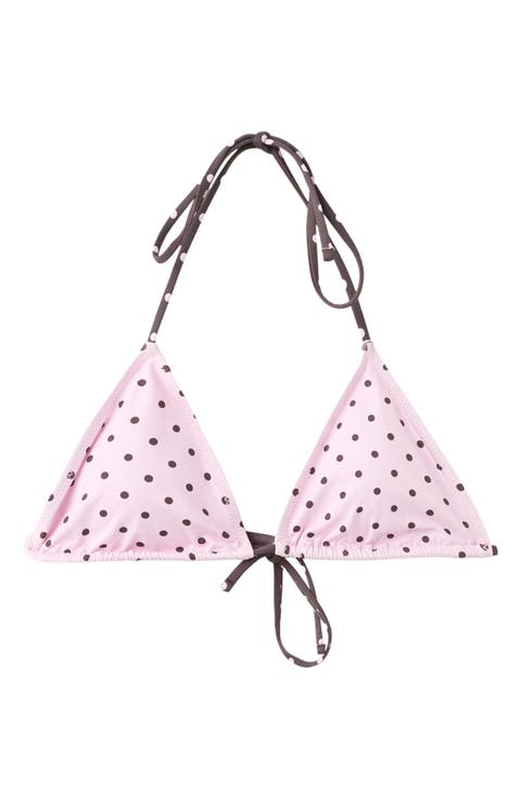 Polka Dot Triangle Bikini Top