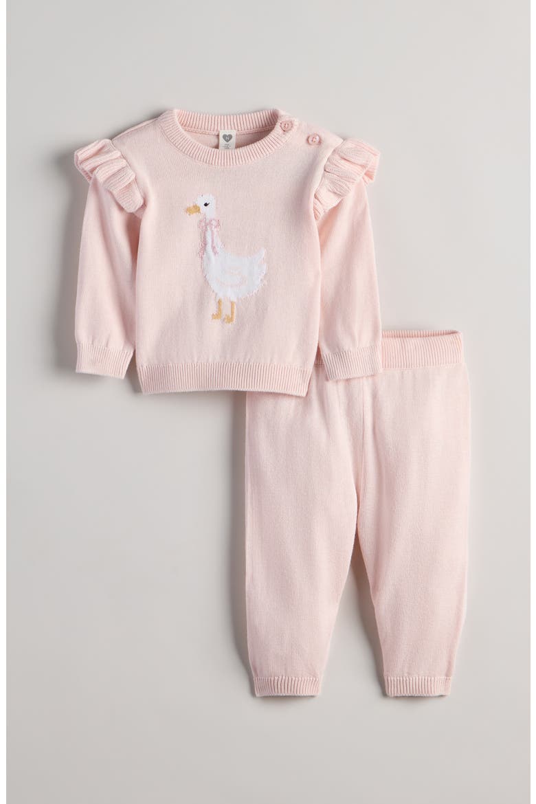 Flutter Sleeve Sweater & Joggers Set, Main, color, PINK DOGWOOD GOOSE
