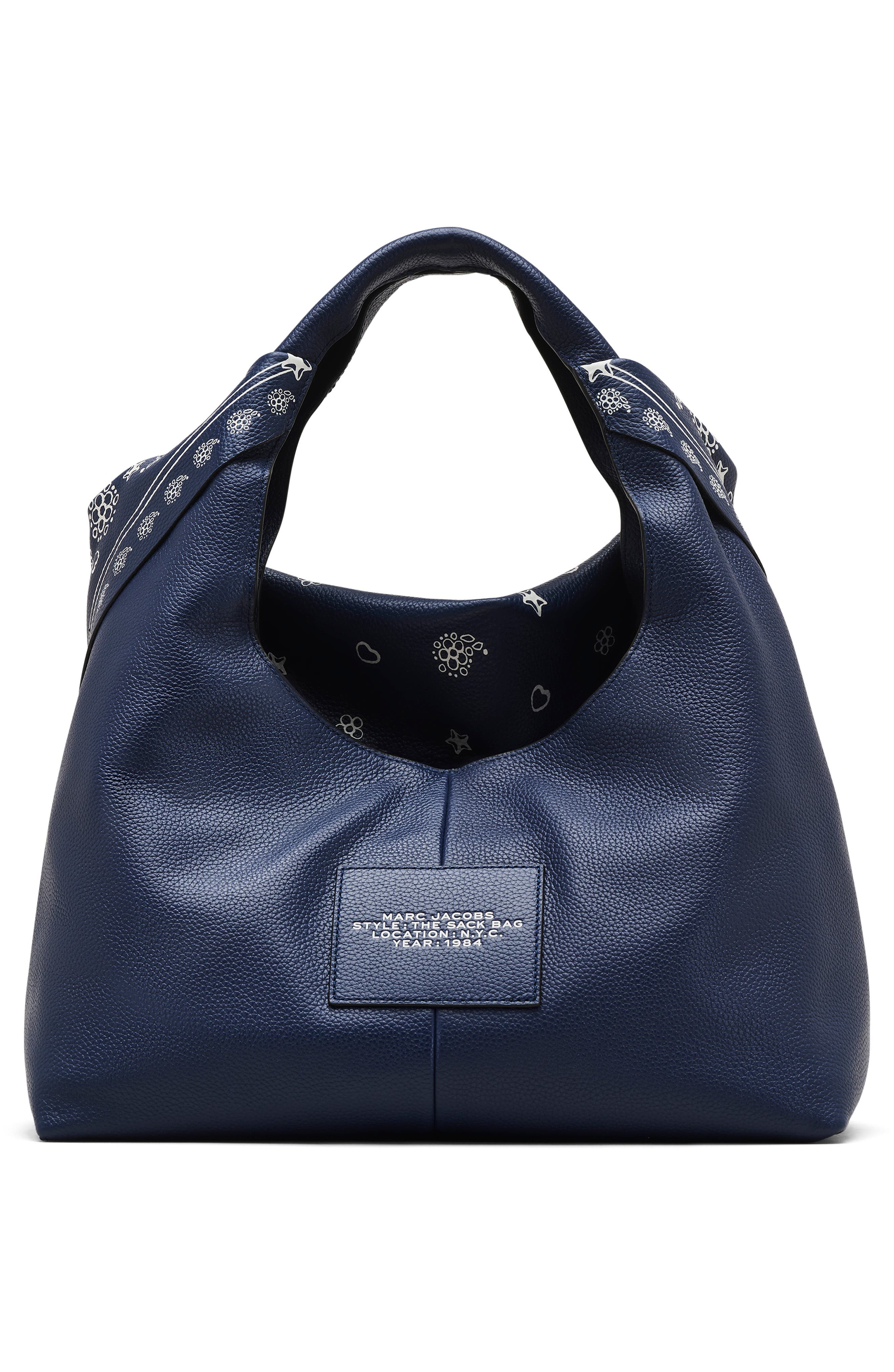 Marc Jacobs The Bandana Sack Shoulder Bag, Alternate, color, Navy Multi