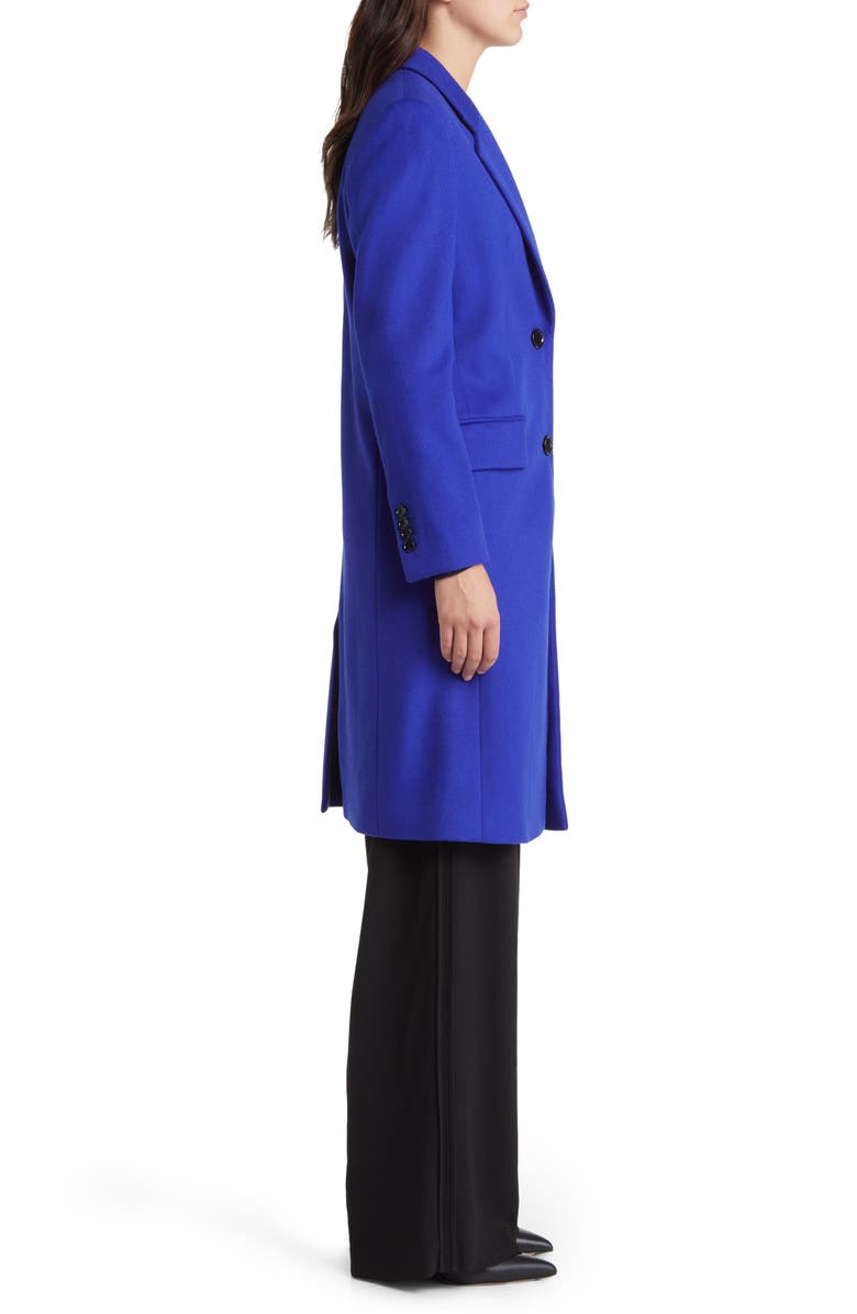 BOSS Catara Virgin Wool & Cashmere Longline Coat, Alternate, color, Dk Bu