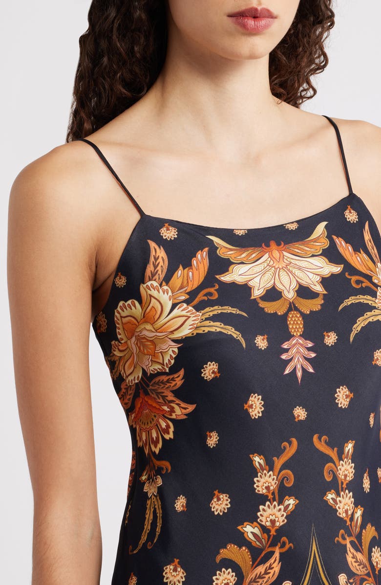 FARM Rio Majestic Garden Slip Maxi Dress, Alternate, color, Black