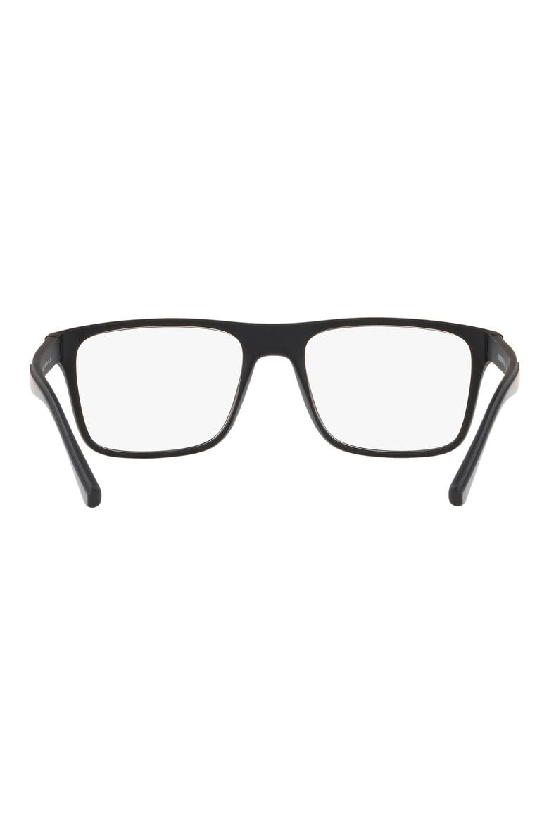 52mm Rectangle Optical Glasses, Alternate, color, MATTE BLACK / CLEAR