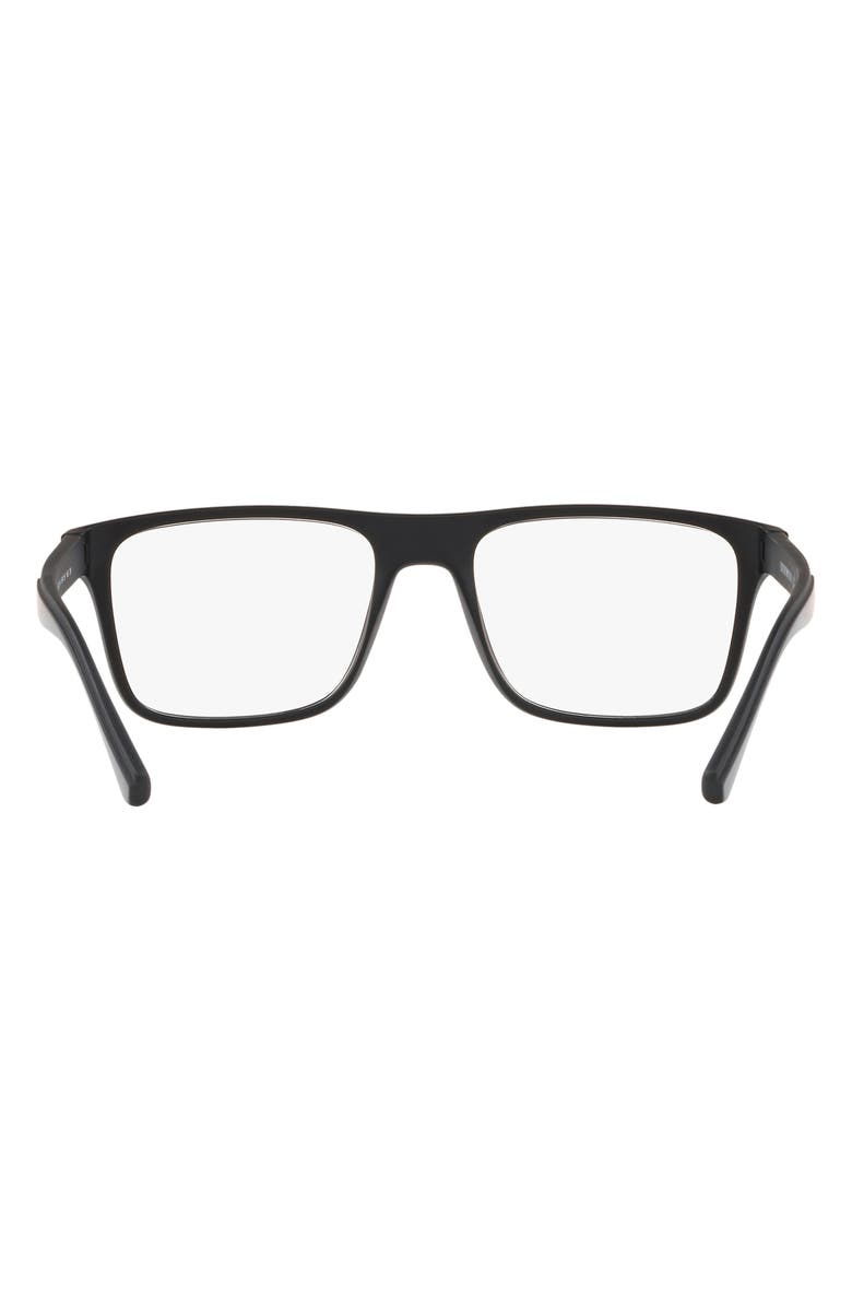 Emporio Armani 52mm Rectangle Optical Glasses, Alternate, color, Matte Black / Clear