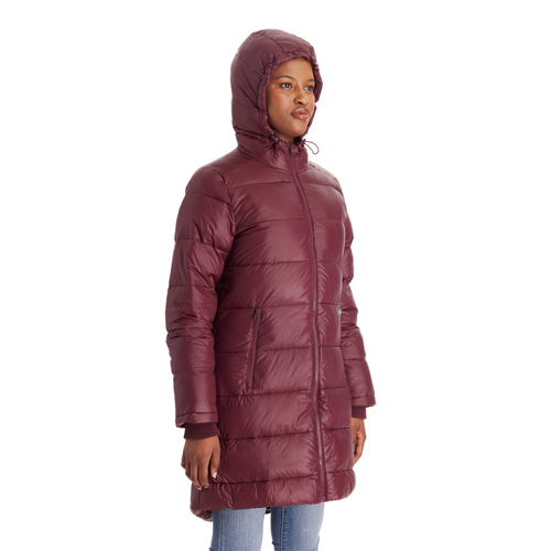 Modern Eternity Maternity Modern Eternity Naomi 3-in-1 Down-filled Nylon Maternity & Babywearing Par In Burgundy