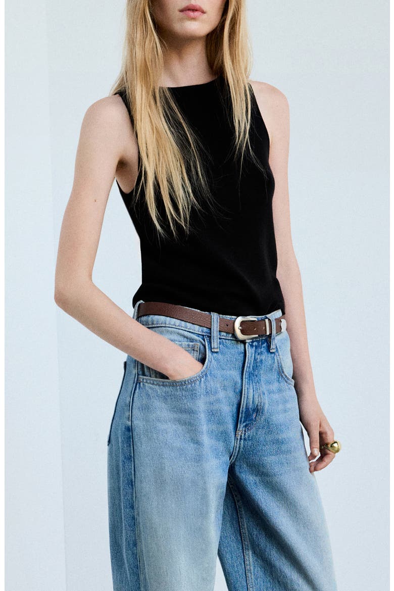 Fine-Knit Boat Neck Top, Alternate, color, BLACK