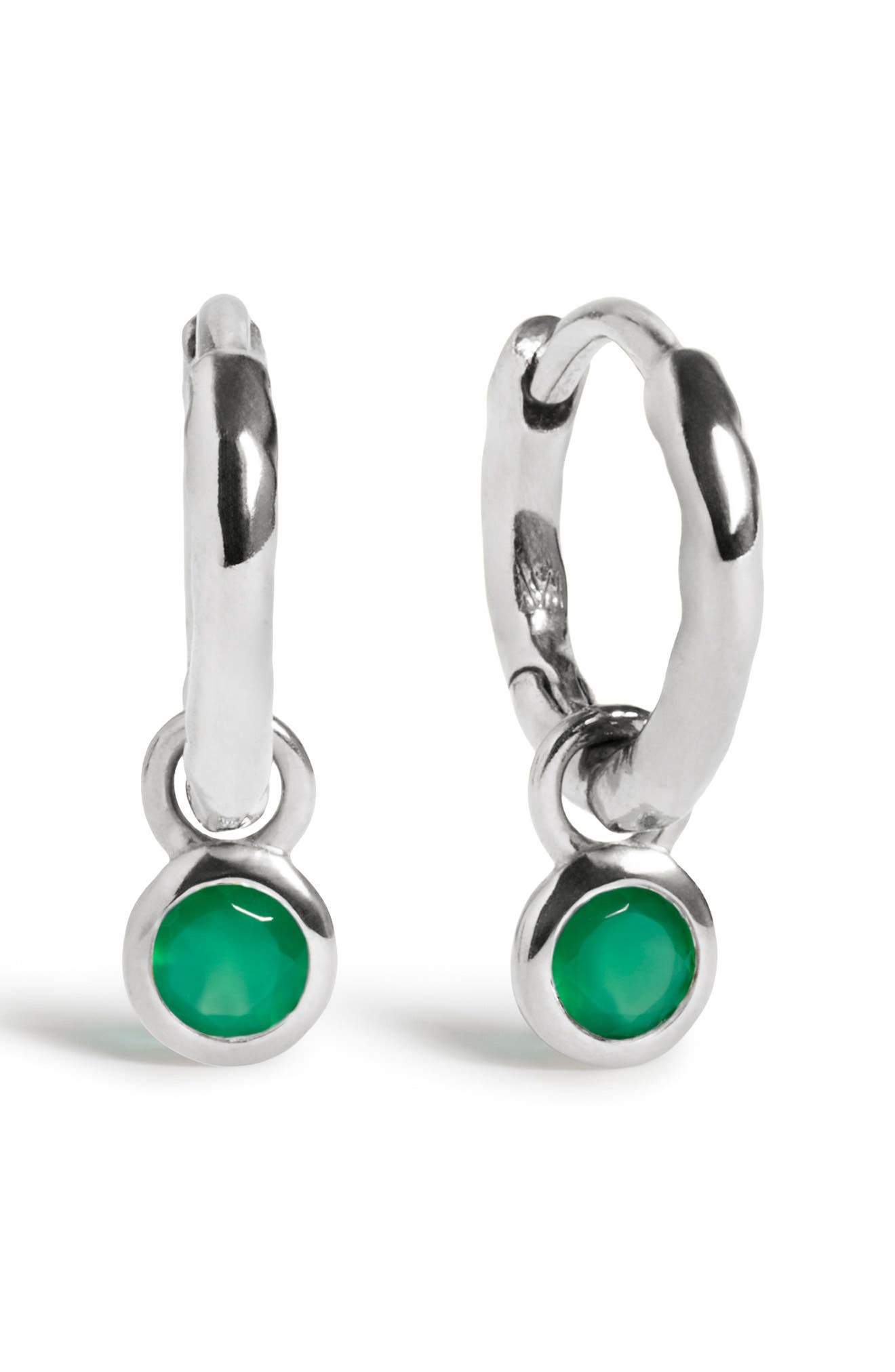 STERLING SILVER/ GREEN ONYX