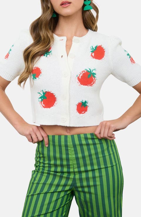 Tomato Short Sleeve Cardigan