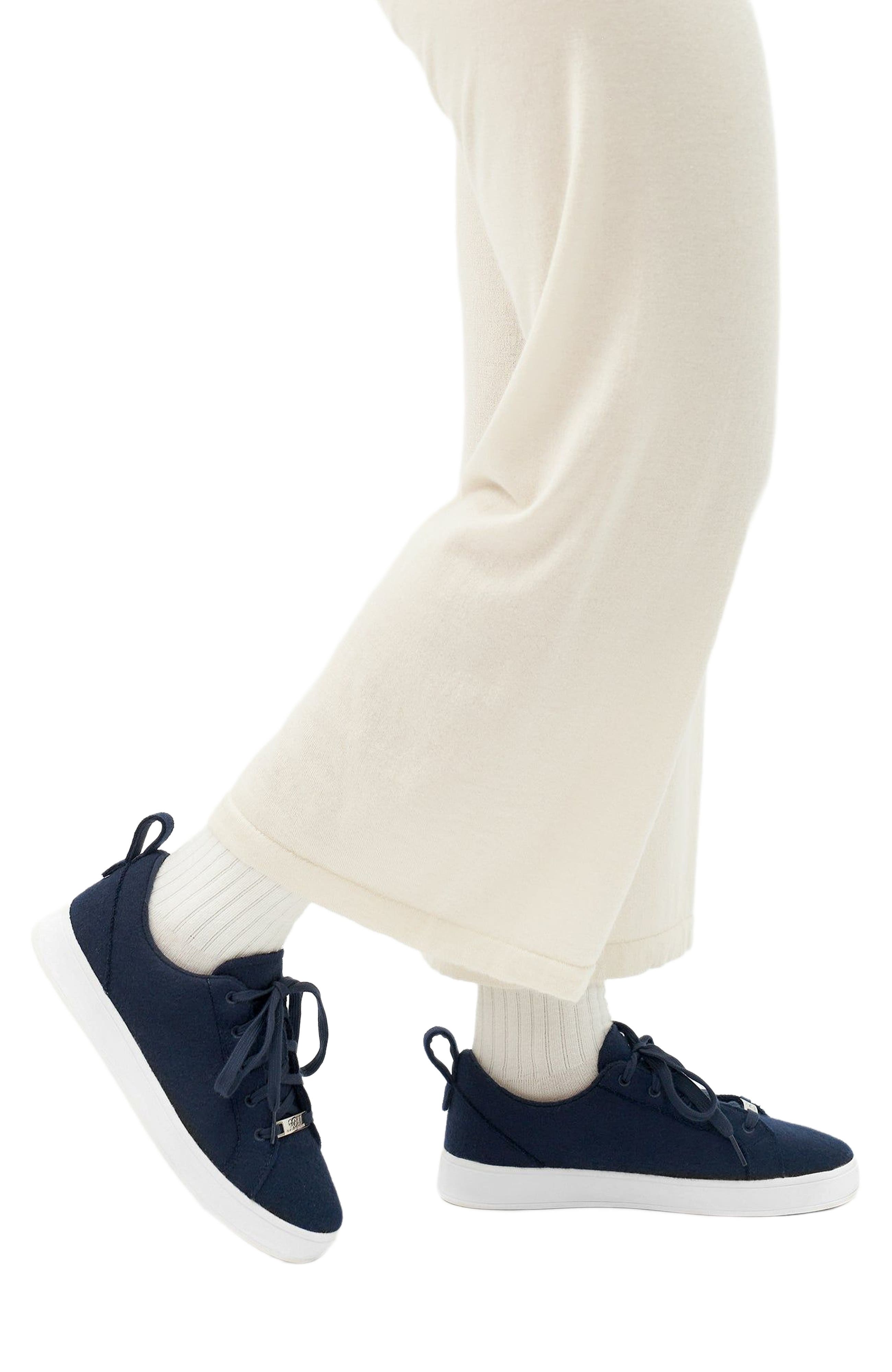 Cashmere Low Ankle Sneakers, Alternate, color, navy
