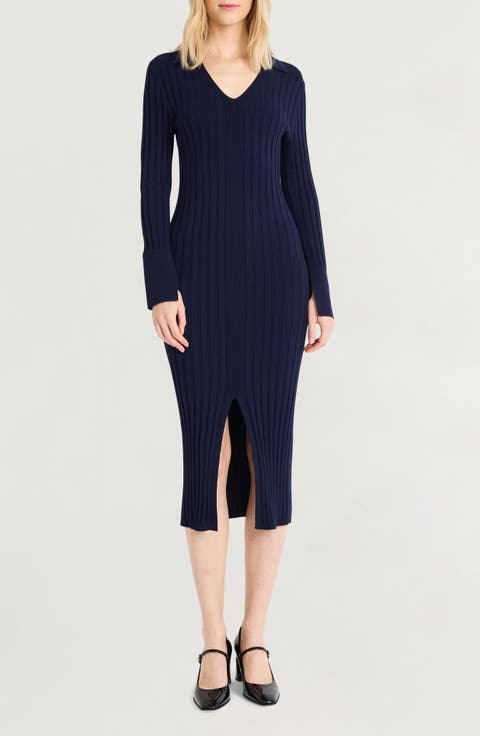 Long Sleeve Rib Body-Con Dress