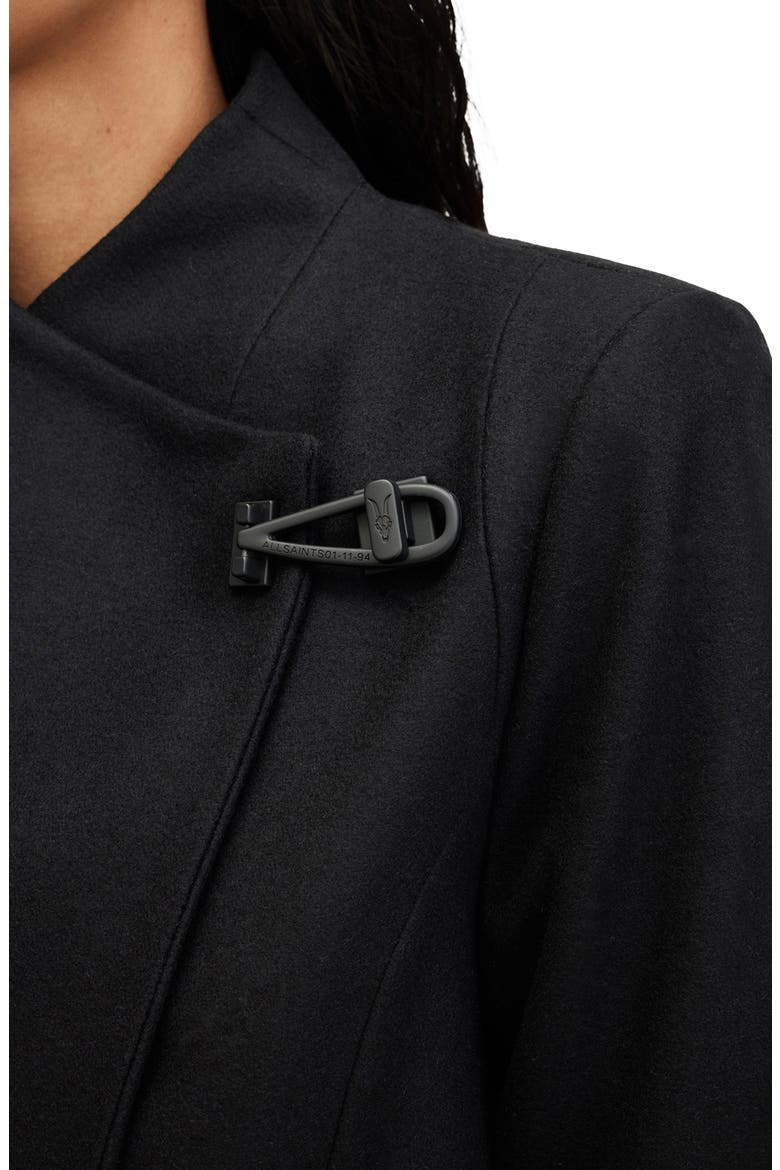 Riley Wool Blend Belted Coat, Alternate, color, BLACK