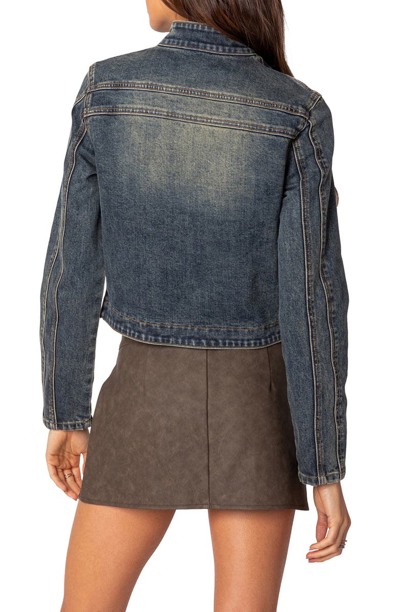 EDIKTED Scorpio Washed Denim Jacket, Alternate, color, 