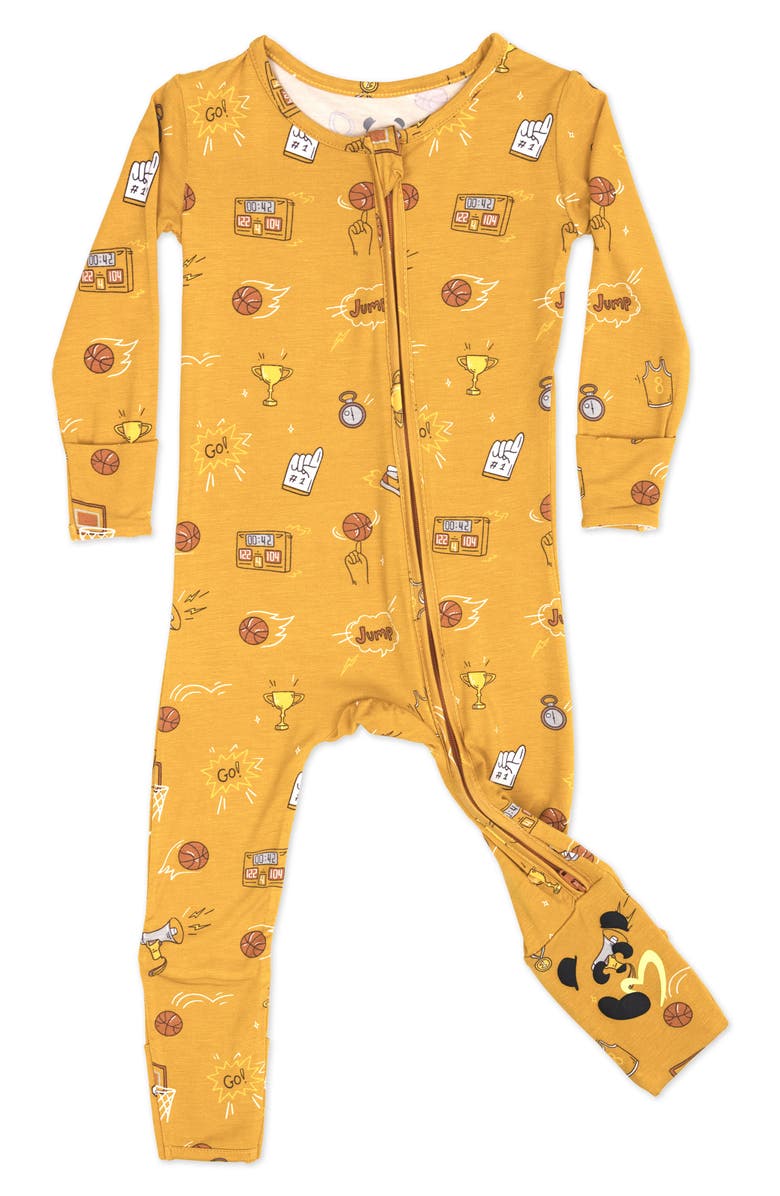 Bellabu Bear Kids' Basketball Fitted Convertible One-Piece Pajamas, Main, color, 