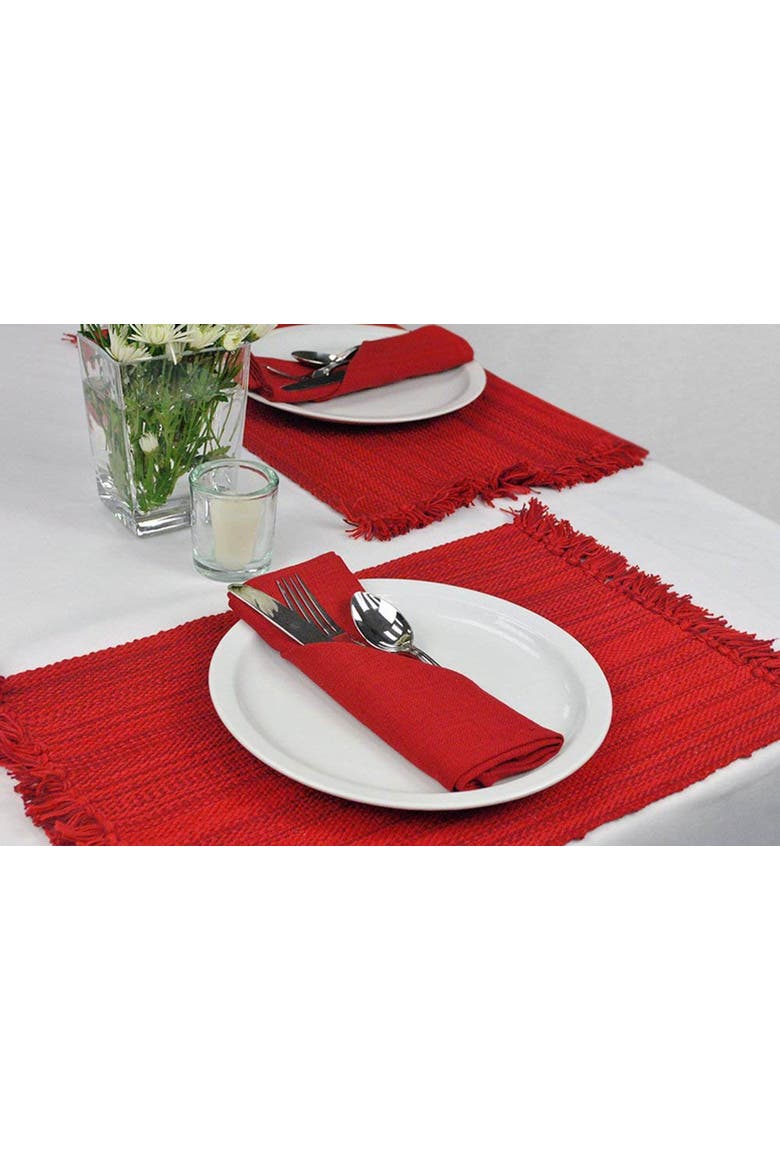 Tango Red Variegated Placemat & Napkin Set/8, Alternate, color, Tango Red