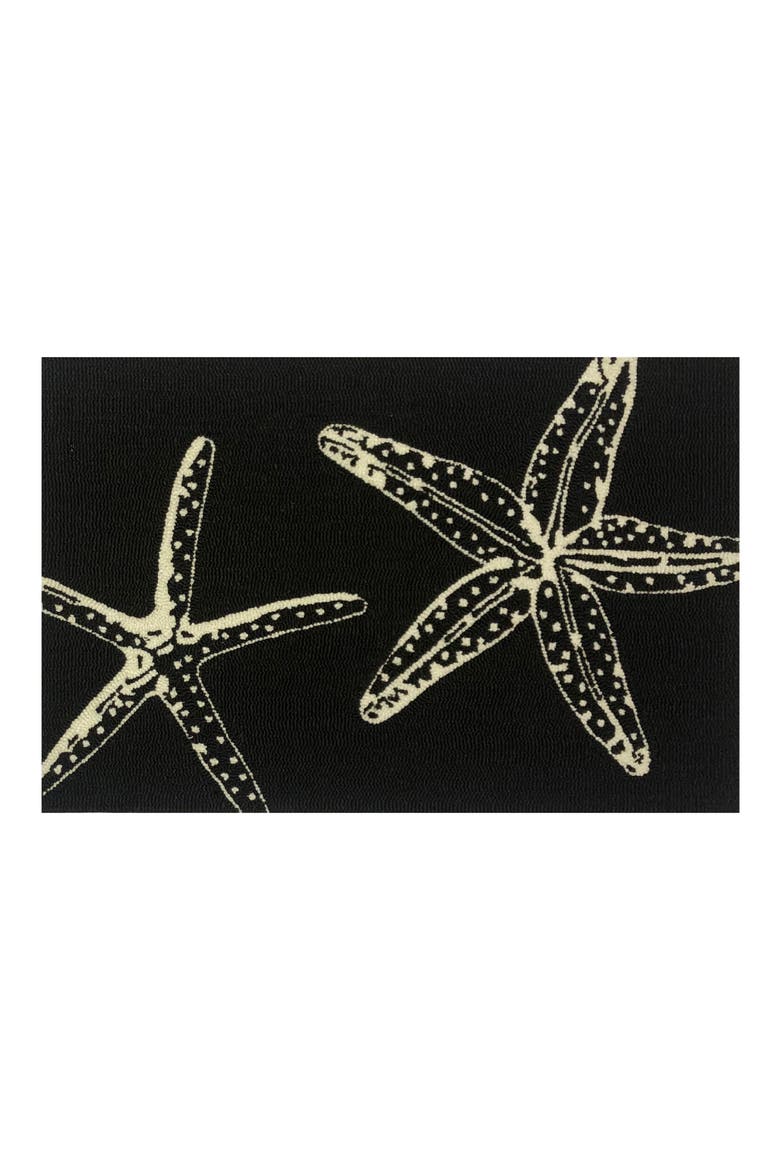 Starfish Outline Indoor/Outdoor Doormat, Main, color, BLACK WHITE