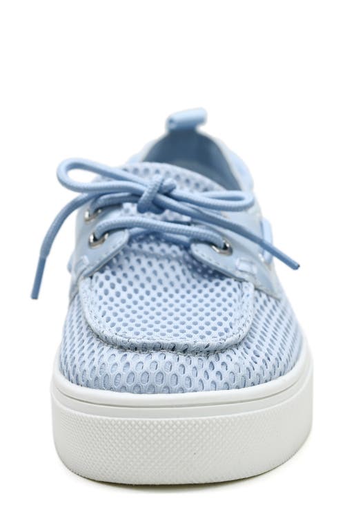 Reaction Kenneth Cole Zelda Boat Shoe In Blue Mesh