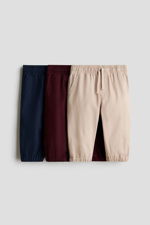 3-Pack Cotton Twill Joggers