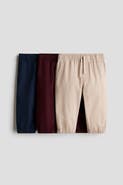 H&M 3-Pack Cotton Twill Joggers