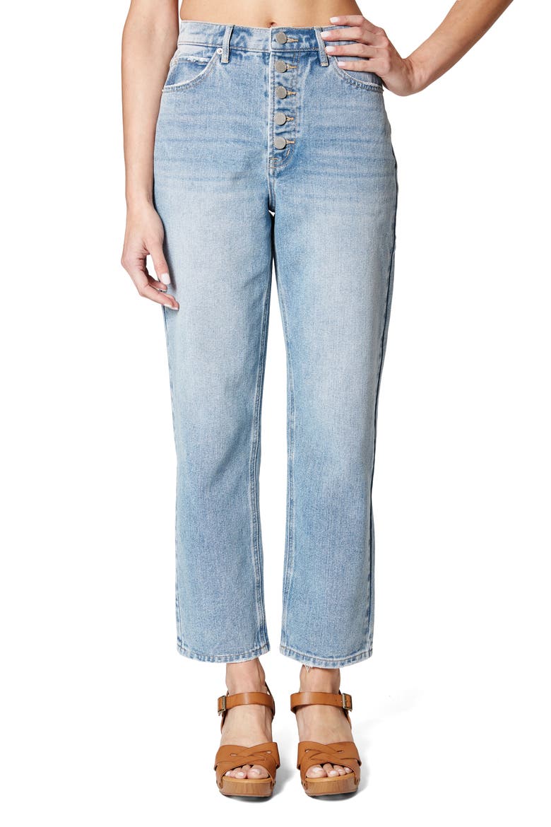 '90s High Waist Button Fly Loose Jeans, Main, color, DARK BLUE