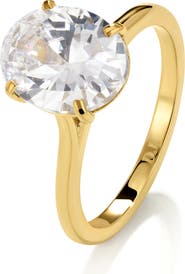 D.LOUISE Oval Cubic Zirconia Solitaire Ring