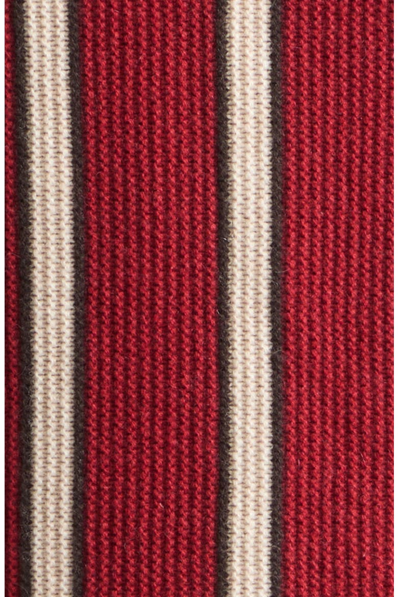Handloom Striped Cashmere & Wool Cardigan, Alternate, color, CARMINE COMBO