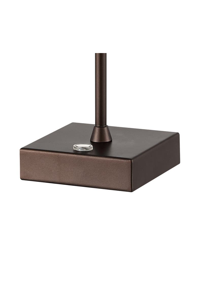 JONATHAN Y Oscar Modern Industrial Rechargeable/Cordless Iron/Acrylic Integrated Portable LED Table Lamp with Ribbed Shade, Alternate, color, Oil Rubbed Bronze