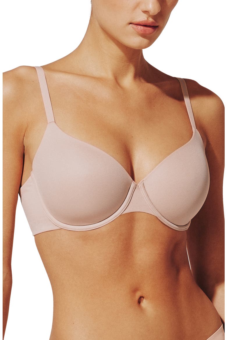 ComfortStretch Underwire Back Smoothing T-Shirt Bra, Main, color, PETAL