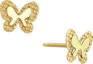 CANDELA JEWELRY 14K Gold Butterfly Stud Earrings