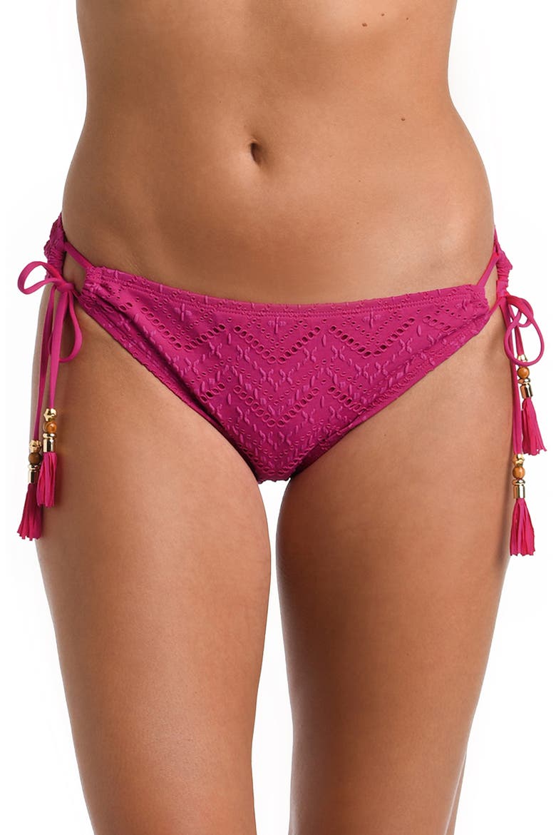 Salt Side Tie Hipster Bikini Bottoms, Main, color, MAGENTA