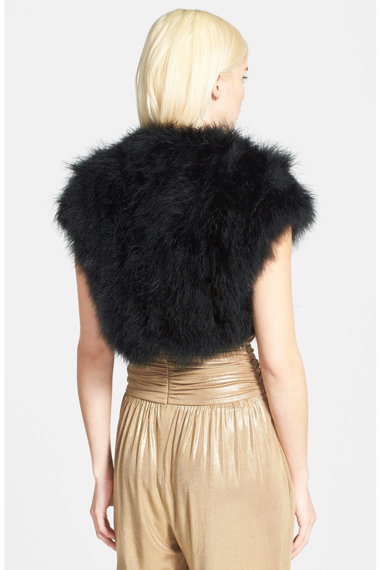 Genuine Marabou Vest, Alternate, color, BLACK