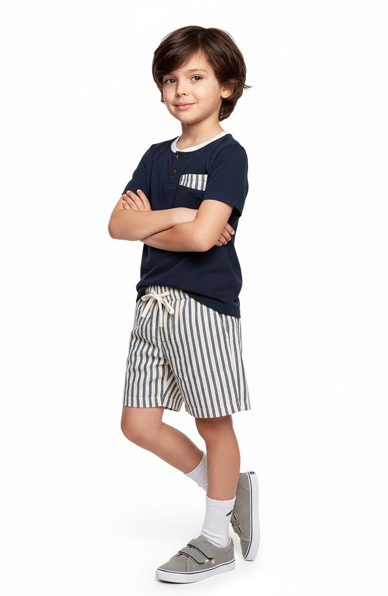 Joe's Jeans Short Sleeve Henley & Shorts Set, Alternate, color, Dark Navy