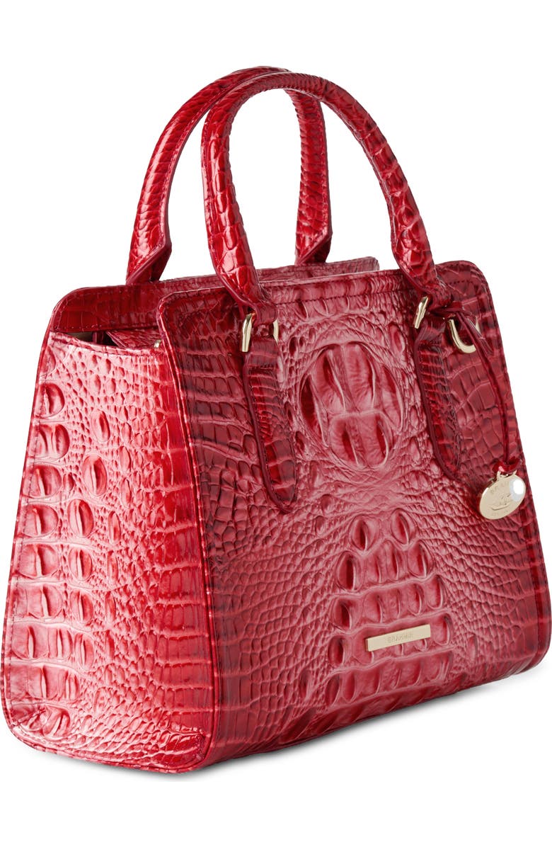 Brahmin Cami Croc Embossed Leather Satchel, Alternate, color,