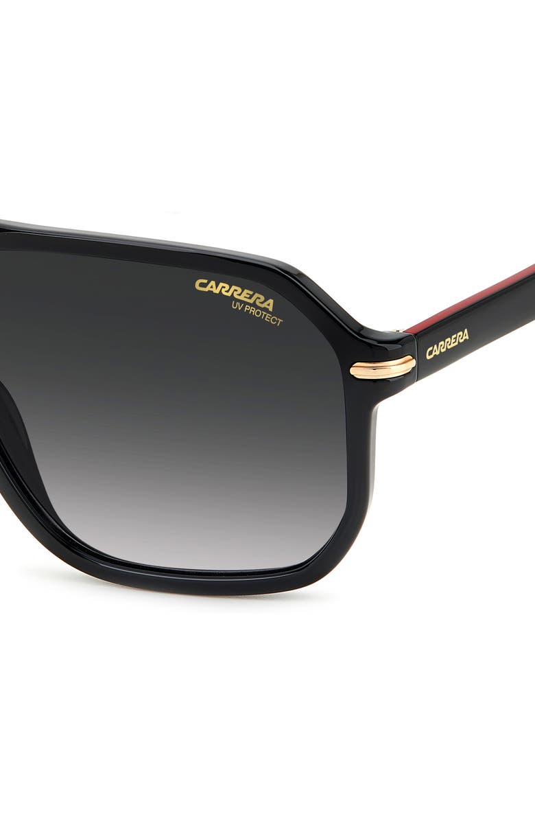 Carrera Eyewear 59mm Rectangular Sunglasses, Alternate, color, Black/ Grey Shaded