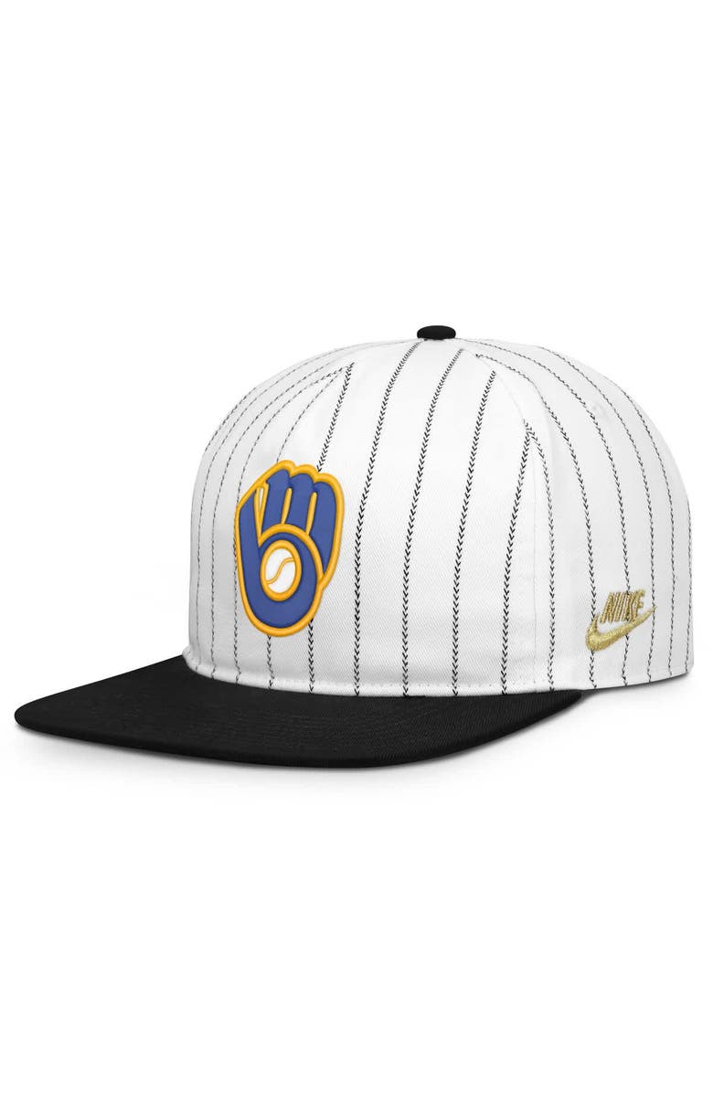 Nike Men's Nike White/Black Milwaukee Brewers Cooperstown Collection Pro Adjustable Hat, Main, color, White