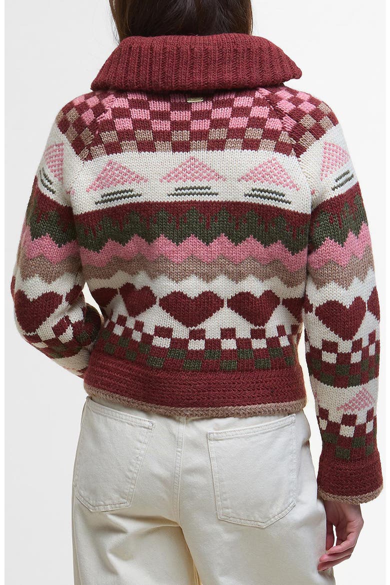 Ruby Wool Blend Shawl Collar Cardigan, Alternate, color, BURGUNDY MULTI