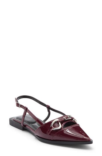 Wild Diva Lounge Astor Slingback Flat In Burgundy